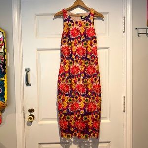 Floral Embroidered Sheath Dress